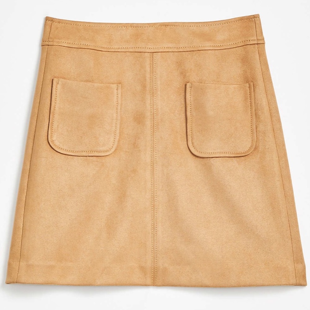 Loft Plus Plum Faux Suede Pocket Shift Skirt